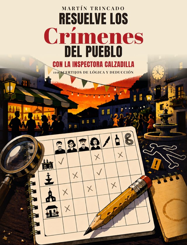 Portada del libro Resuelve los crímenes del pueblo, de Martín Trincado